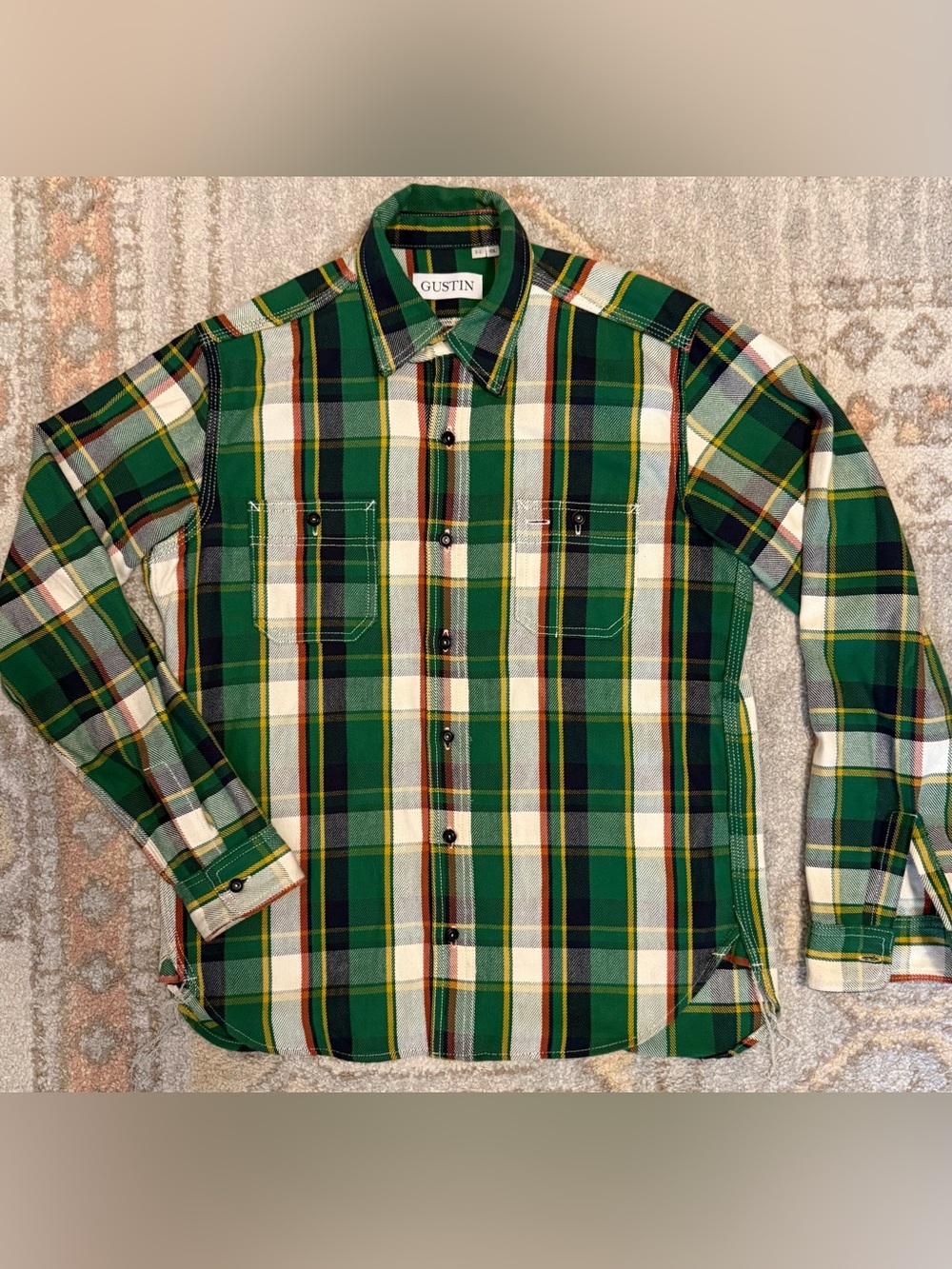 Gustin Monster Selvedge Plaid Workshirt - Green XL Classic Fit #98